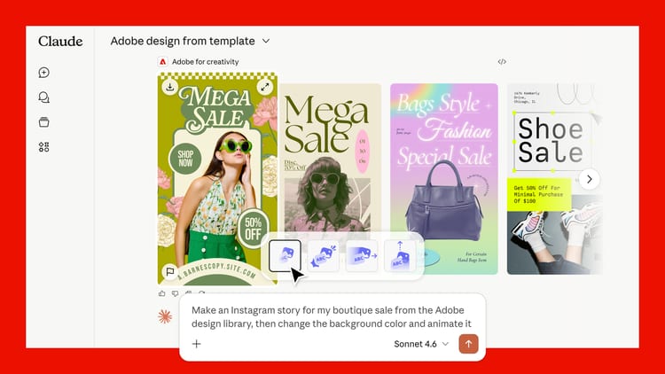 A new way to create with Adobe, now in Claude