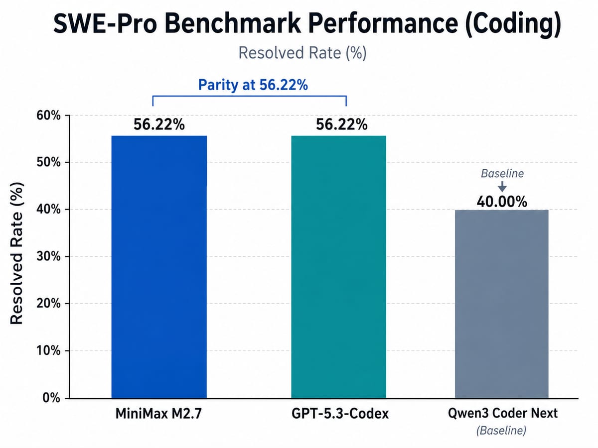 A bar chart titled 'SWE-Pro Benchmark Performance (Coding)'.